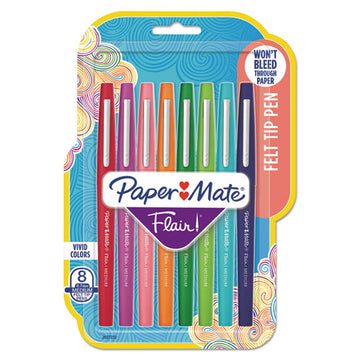 Paper Mate® Flair Felt Tip Porous Point Pen, Stick, Medium 0.7 Mm, Assorted Ink And Barrel Colors, 8-pack freeshipping - TVN Wholesale